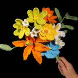 DIY Handmade Crochet Flower Bouquet Kit with Pattern & Yarn