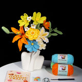 DIY Handmade Crochet Flower Bouquet Kit with Pattern & Yarn