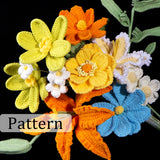 DIY Handmade Crochet Flower Bouquet Kit with Pattern & Yarn