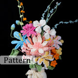 Crochet Flower Bouquet Kit - DIY Craft Kit with Pattern & Yarn