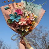 Crochet Flower Bouquet Kit - DIY Craft Kit with Pattern & Yarn