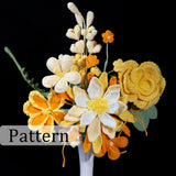 DIY Crochet Flower Bouquet Kit Beginner Friendly with Step-by-Step Pattern & Yarn