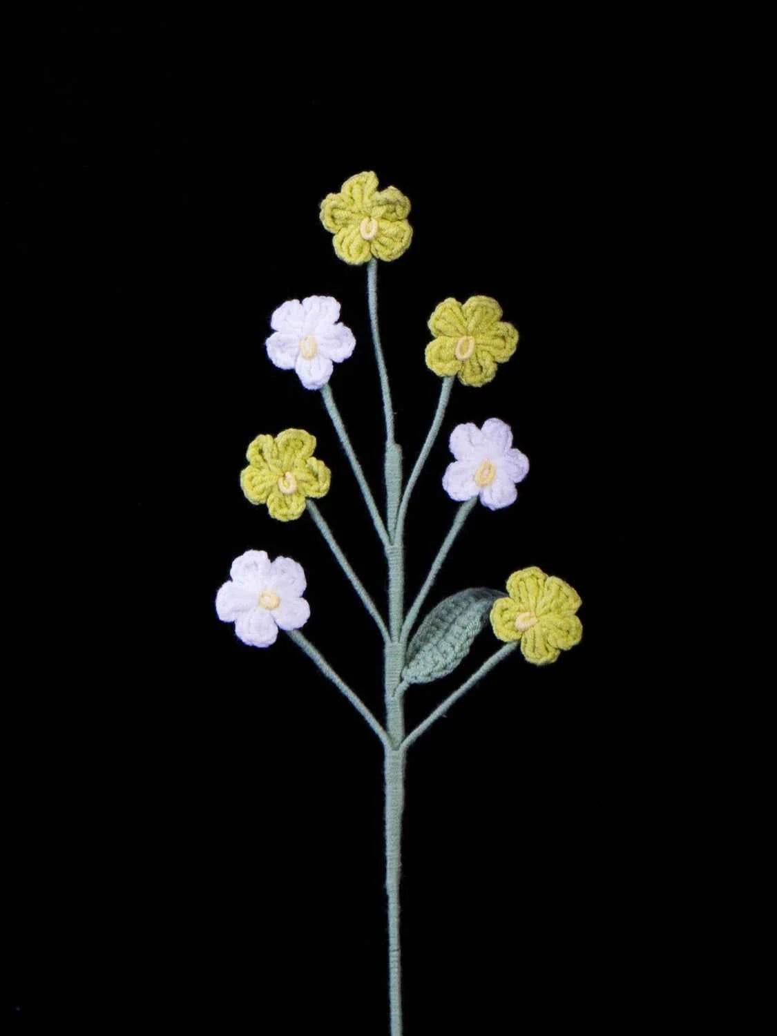 Handmade Crochet Forget Me Not Bouquet - Vertical Knitted Forever Flowers