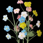 Handmade Crochet Forget Me Not Bouquet - Vertical Knitted Forever Flowers