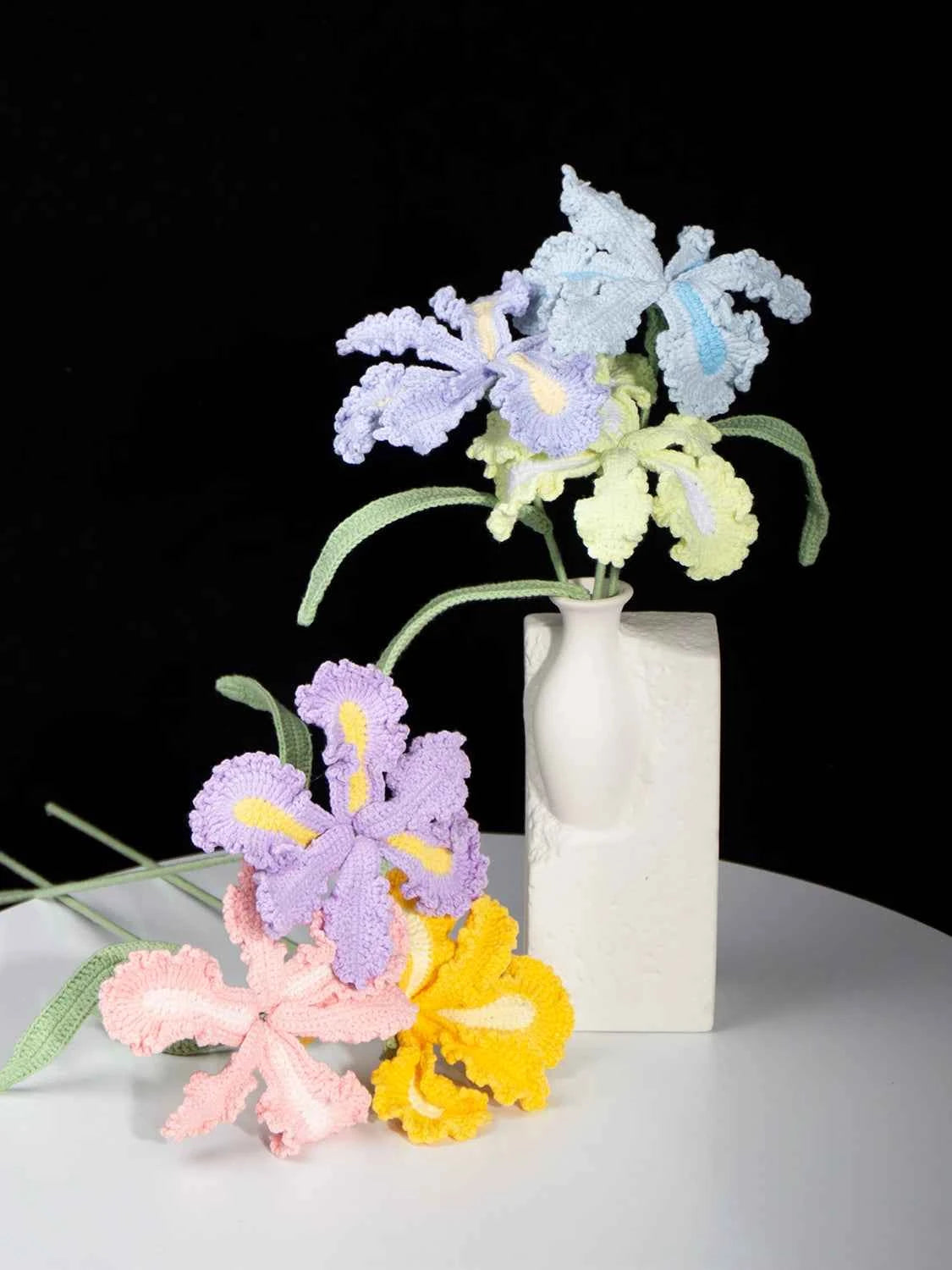 Crochet Iris Flower Kit | Handmade Forever Bouquet for Gifting & Home Decor