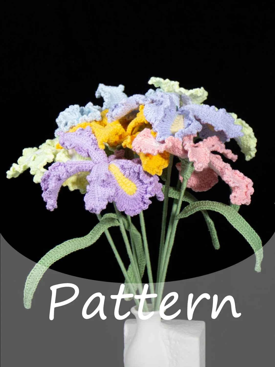 Crochet Iris Flower Kit | Handmade Forever Bouquet for Gifting & Home Decor