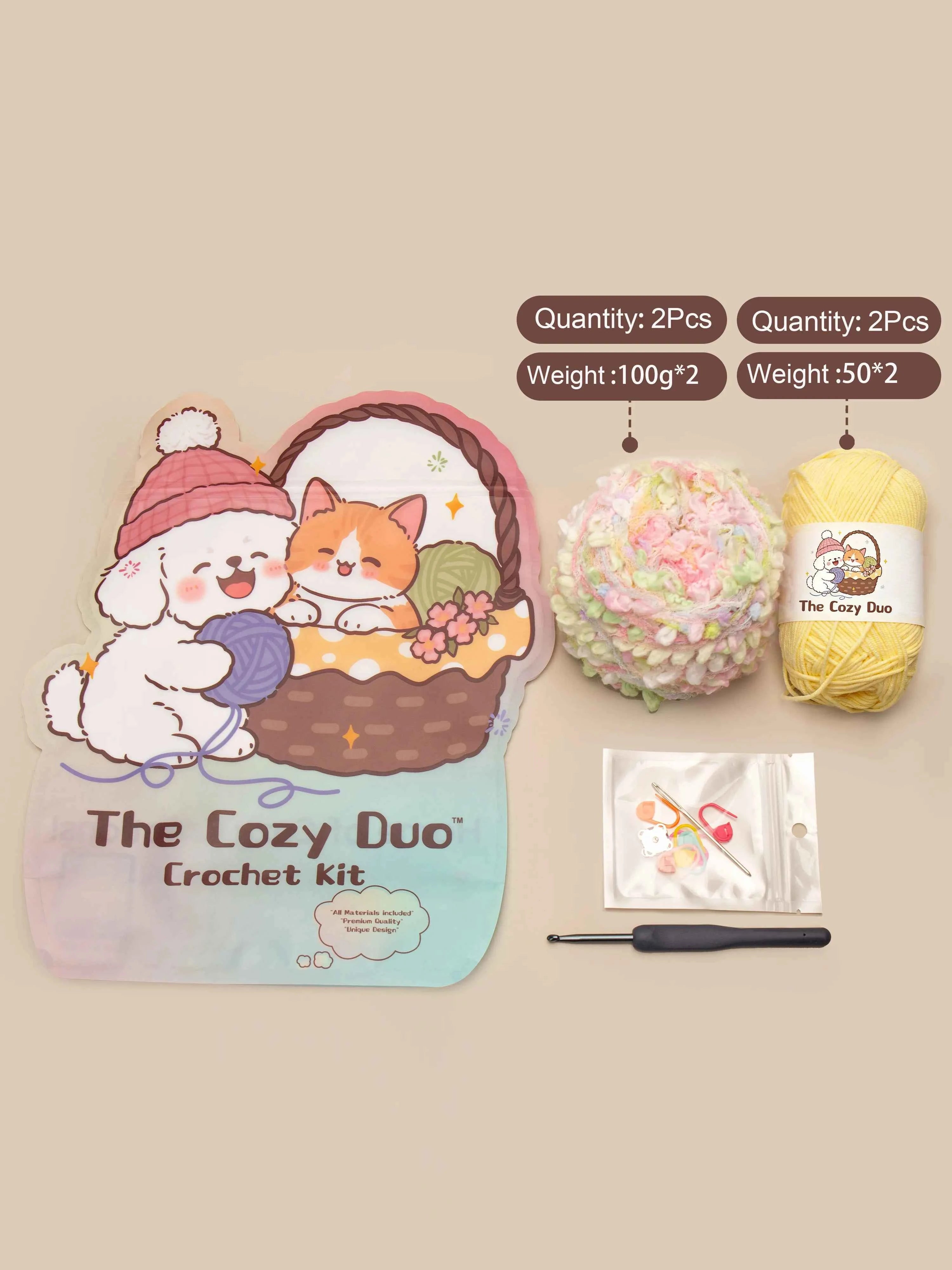 The Cozy Duo Crochet Kit - Make of bag | All Materials Included