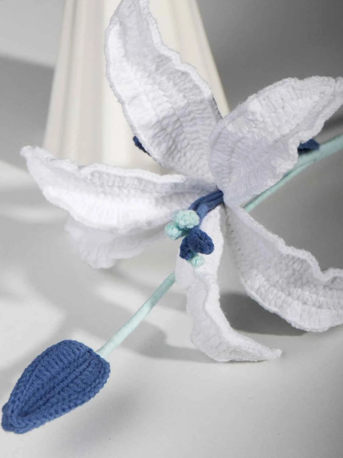 Crochet Lily (with bud) | Handmade Lilium Casa Blanca