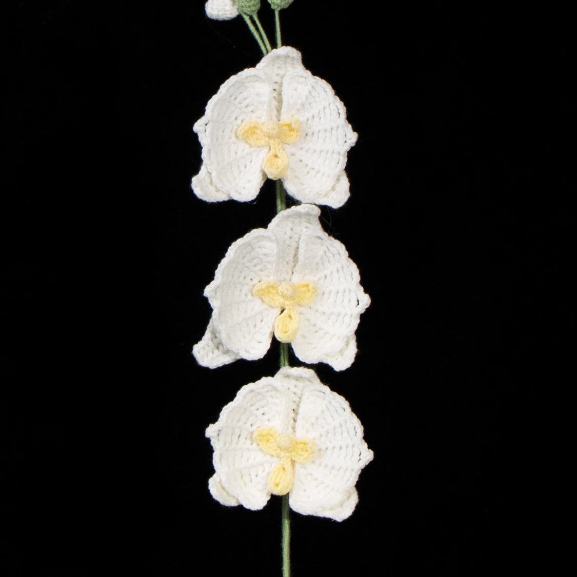 Handmade Crochet Butterfly Orchid Knitted Flower Home Decor Unique Gift for Plant Lovers