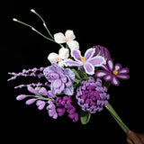 Crochet Purple Flower Bouquet Kit - DIY Amethyst Floral Arrangement for Home Decor