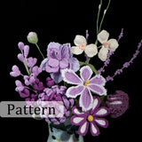 Crochet Purple Flower Bouquet Kit - DIY Amethyst Floral Arrangement for Home Decor