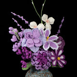Crochet Purple Flower Bouquet Kit - DIY Amethyst Floral Arrangement for Home Decor