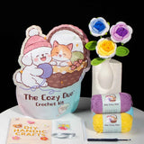 Crochet Rose Bouquet Kit - Complete DIY Craft Set with All Materials