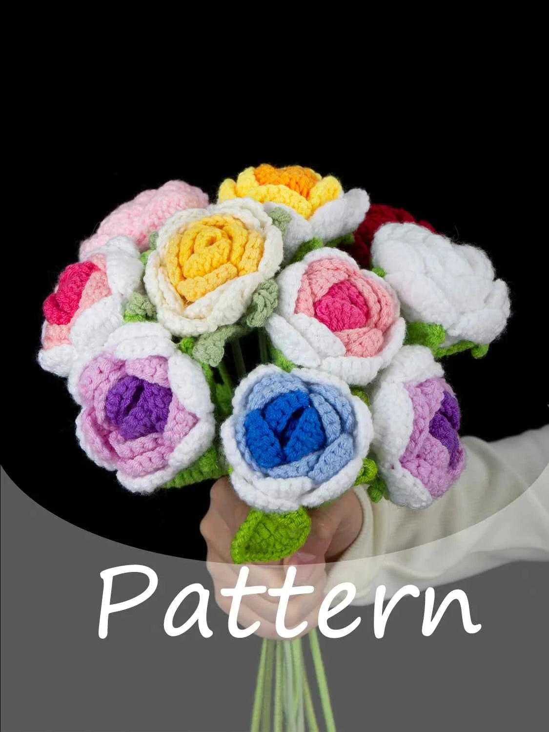 Crochet Rose Bouquet Kit - Complete DIY Craft Set with All Materials