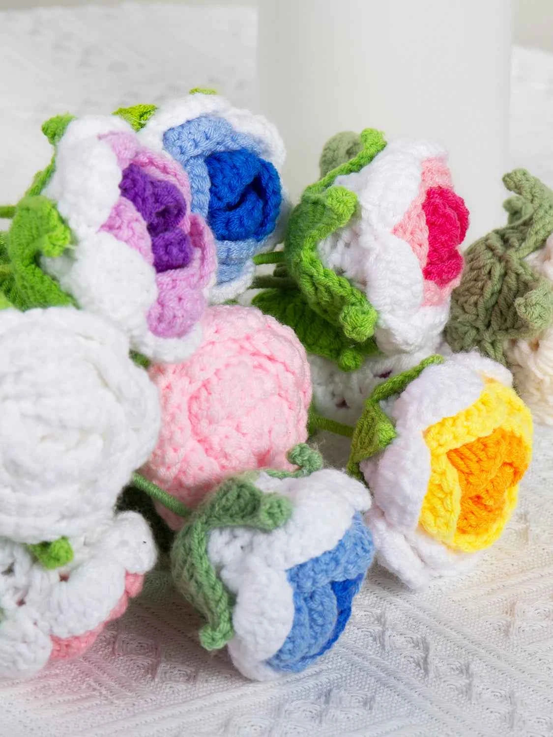 Crochet Rose Bouquet Kit - Complete DIY Craft Set with All Materials