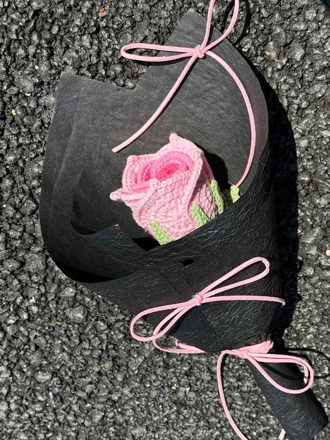 Crochet Single Wrapped Mini Thai Rose Bouquet