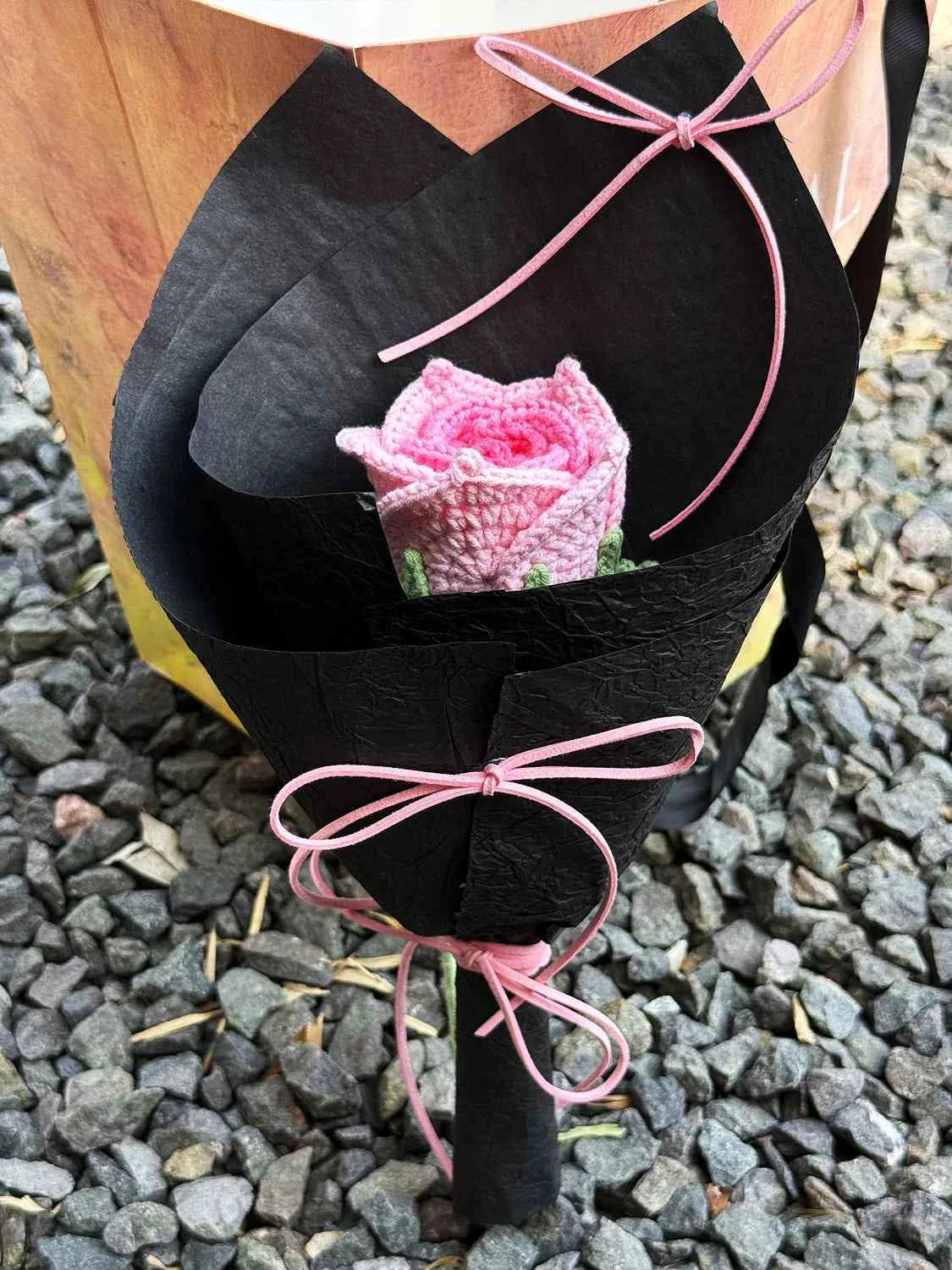 Crochet Single Wrapped Mini Thai Rose Bouquet