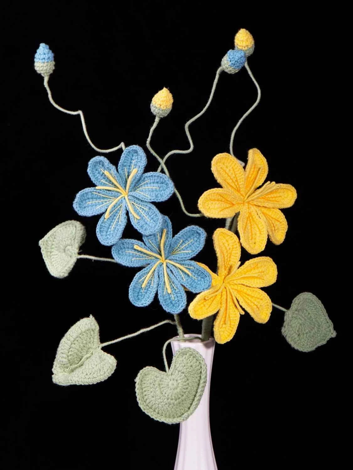 Crochet Tung Blossom Branch - Handmade Multicolor Fake Flower