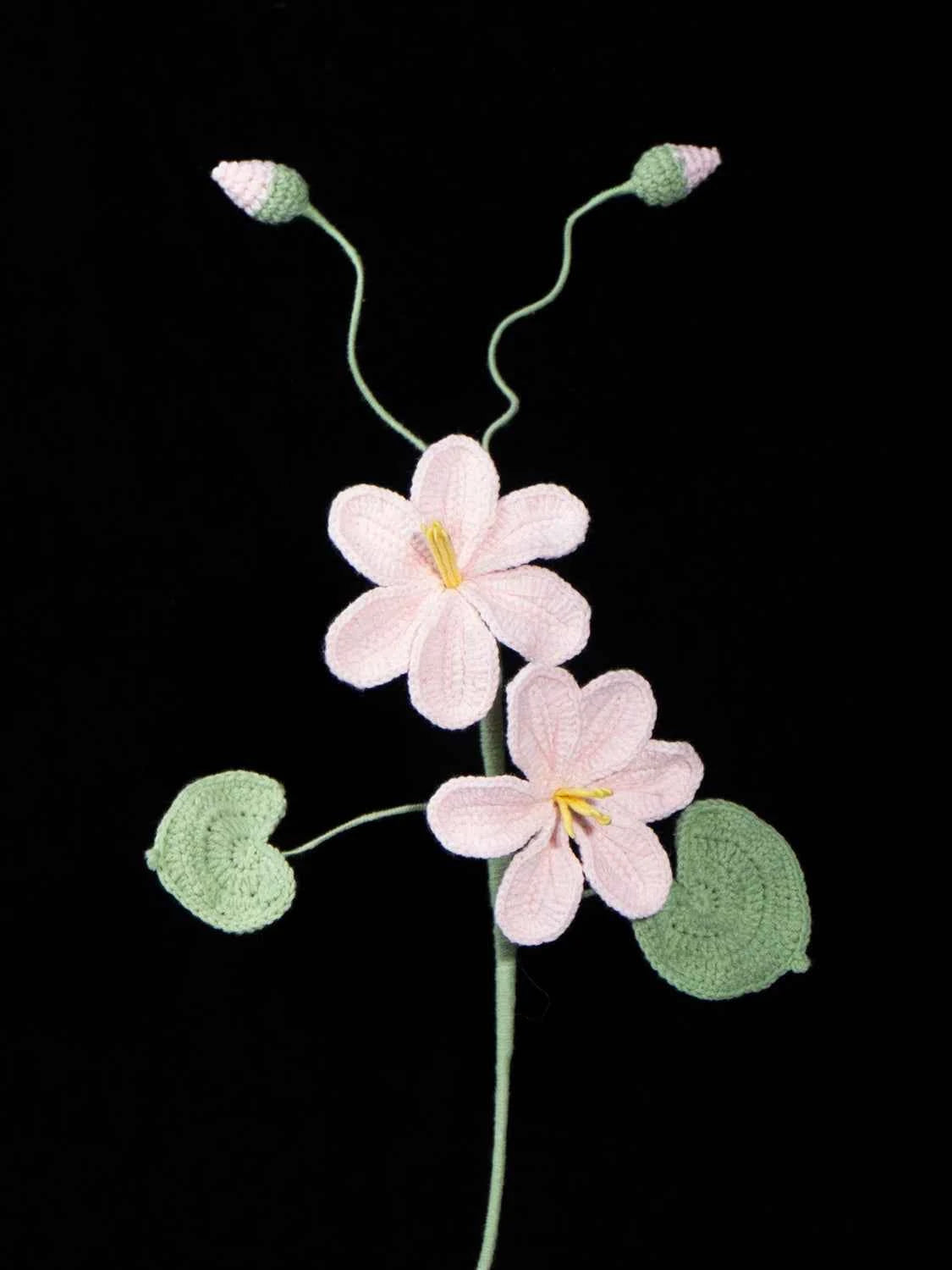 Crochet Tung Blossom Branch - Handmade Multicolor Fake Flower