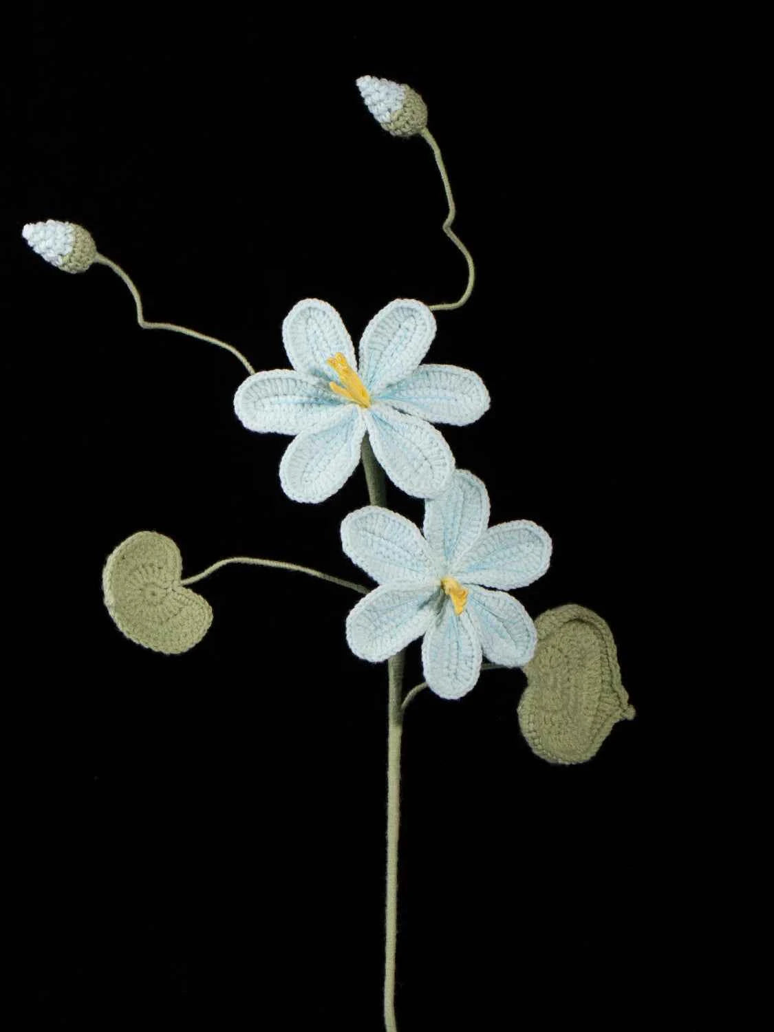Crochet Tung Blossom Branch - Handmade Multicolor Fake Flower