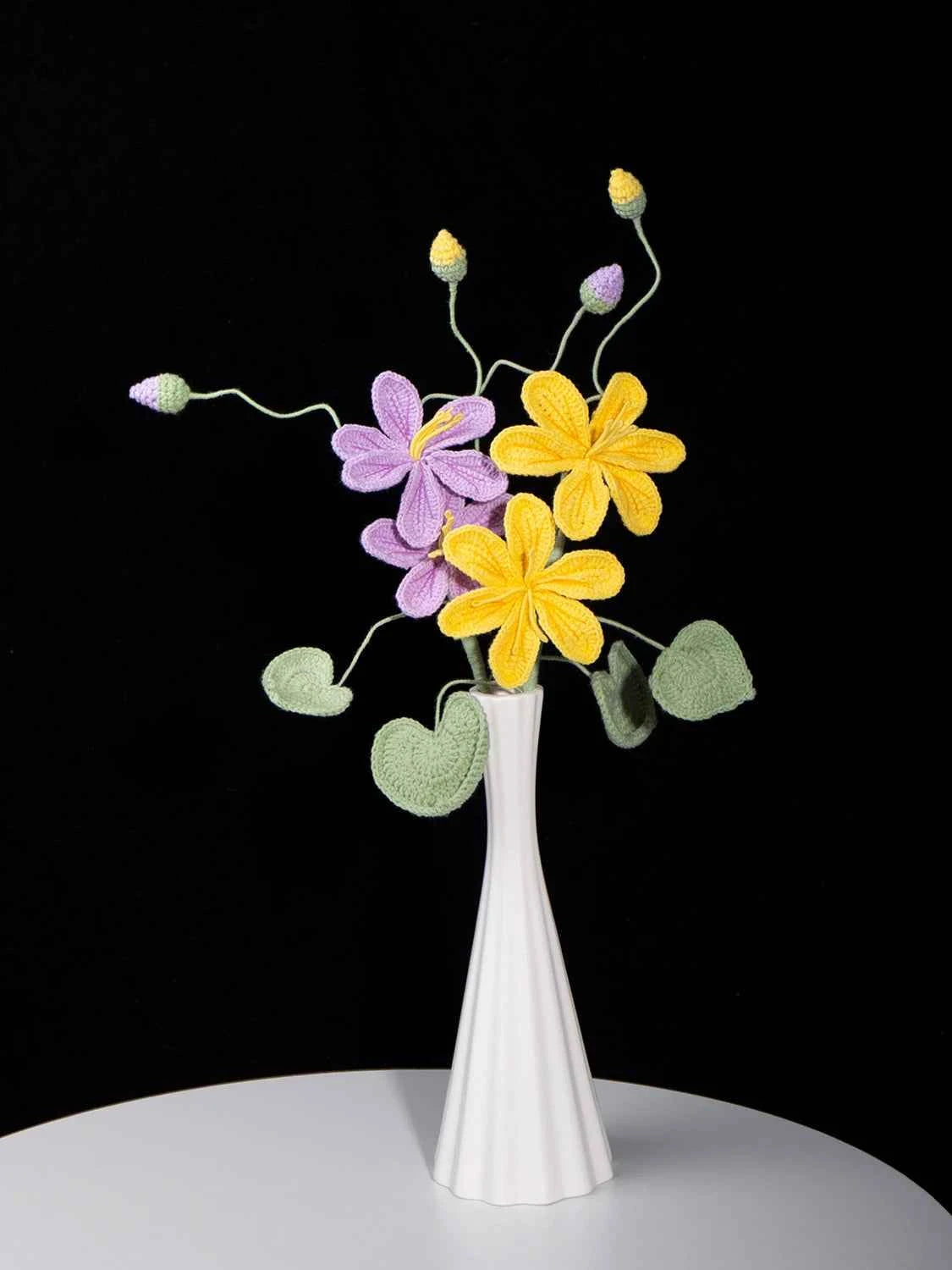 Crochet Tung Blossom Branch - Handmade Multicolor Fake Flower