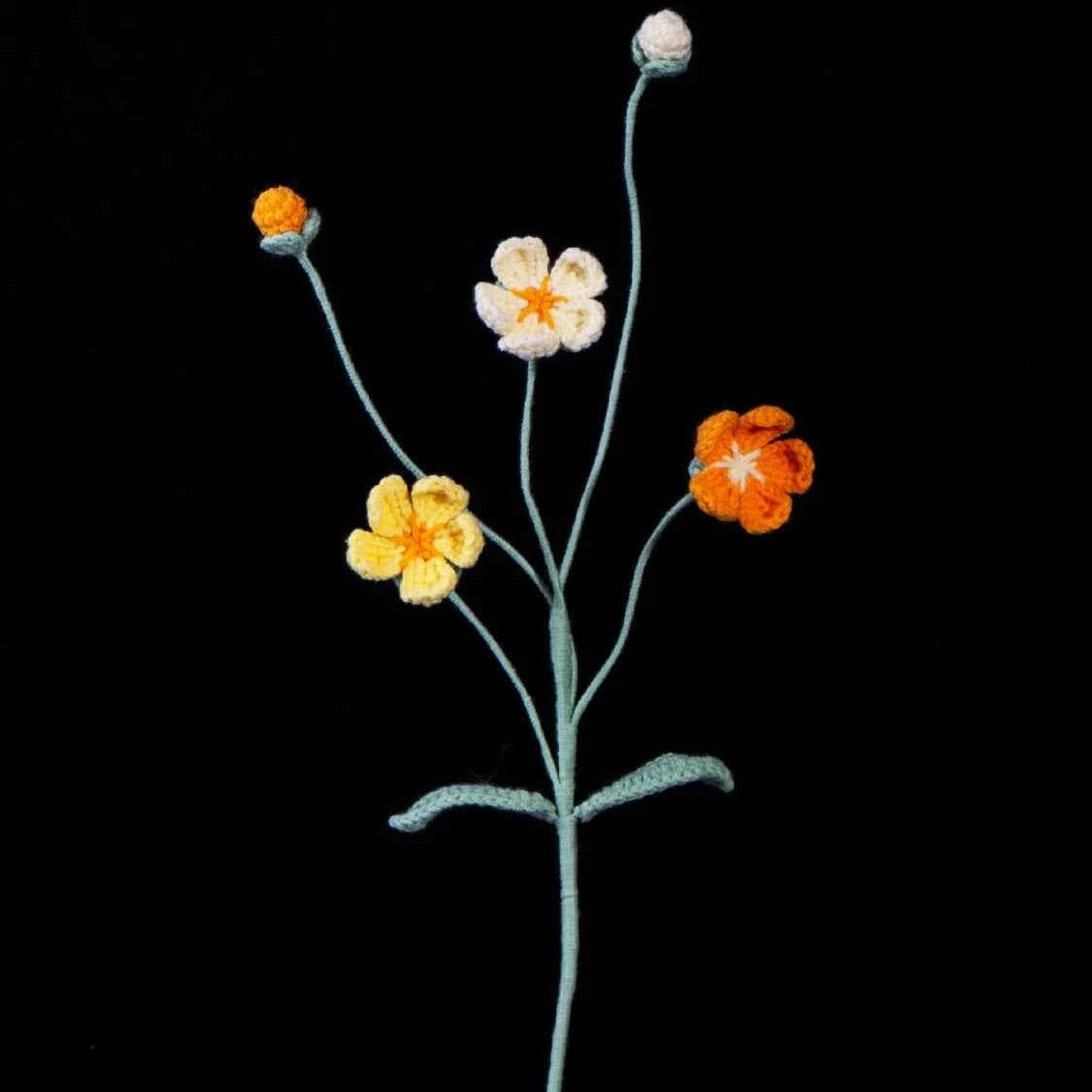 Crochet Androsace Umbellata Flower | Handmade Rock Jasmine Gift