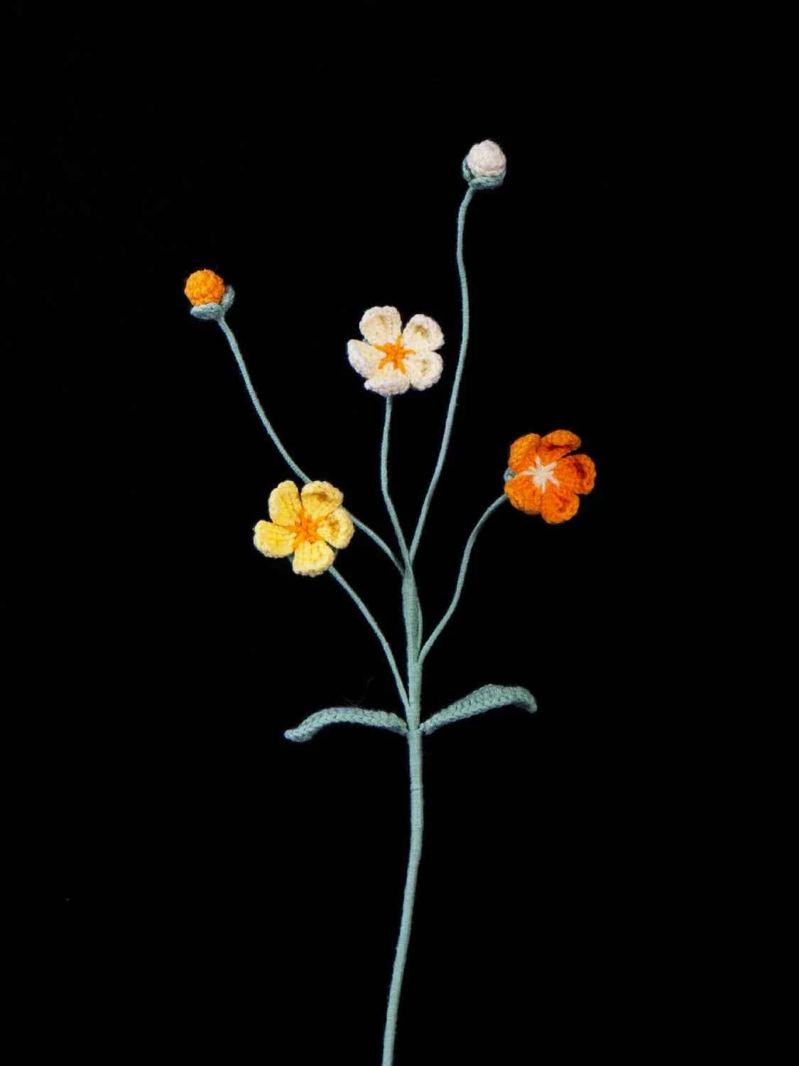 Crochet Androsace Umbellata Flower | Handmade Rock Jasmine Gift