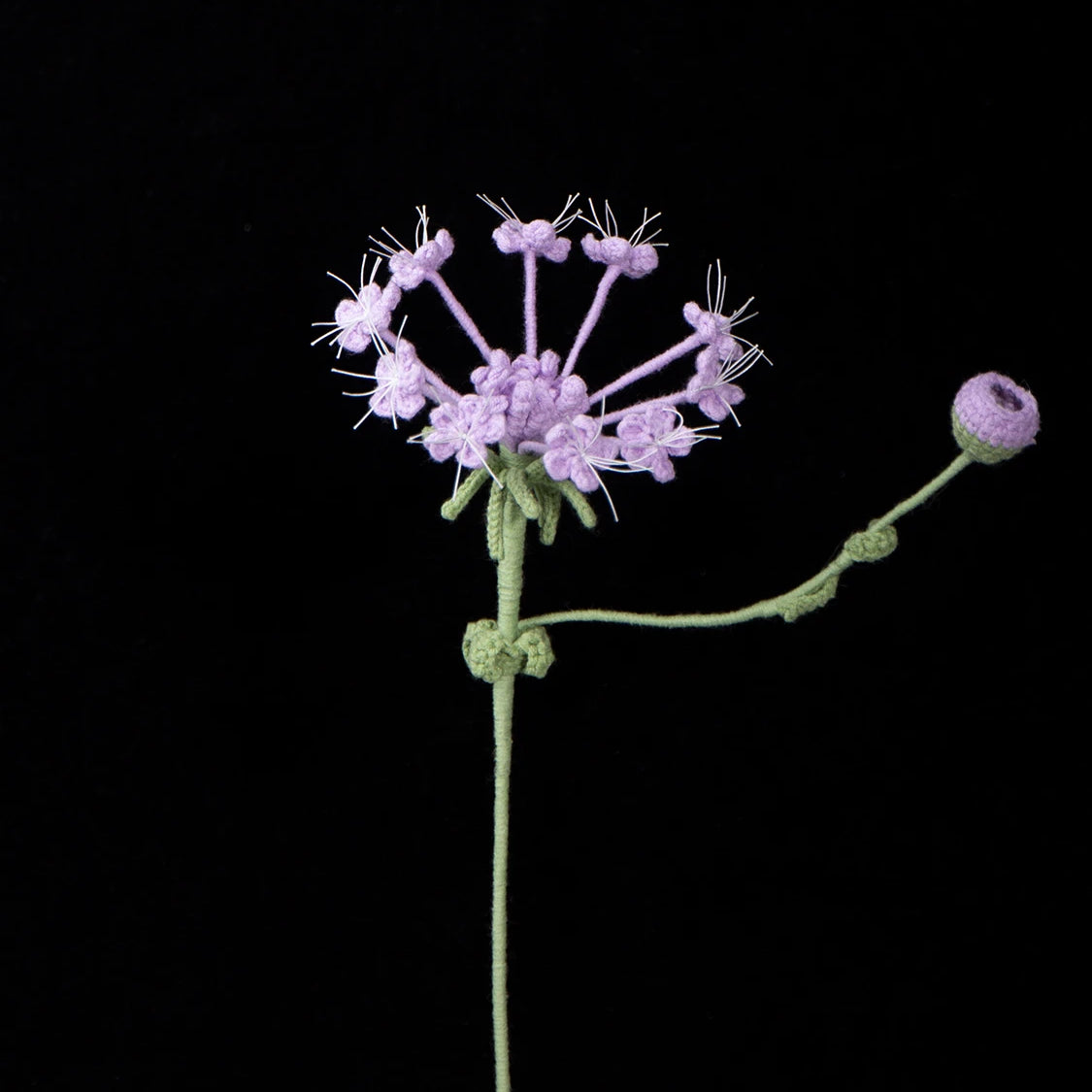Crochet Blue Lace Flower Kit Single Stem | DIY Craft Kit