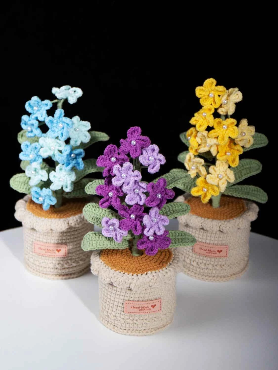 Handmade Crochet Forget-Me-Not Potted Plant | Forever Flower Gift