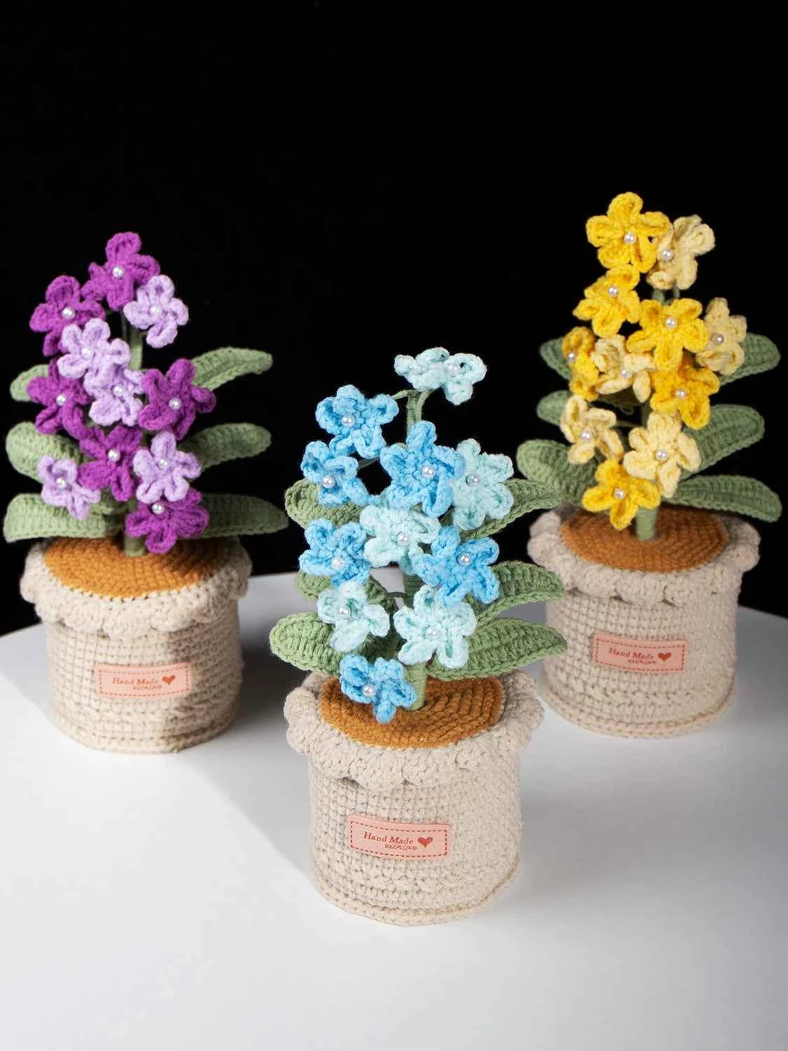 Handmade Crochet Forget-Me-Not Potted Plant | Forever Flower Gift