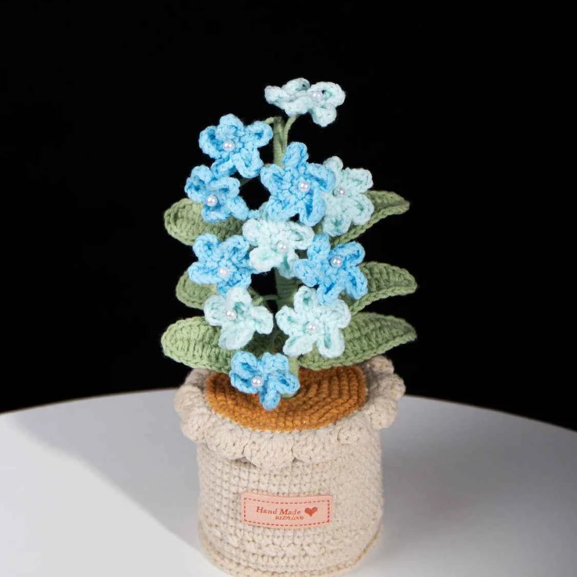 Handmade Crochet Forget-Me-Not Potted Plant | Forever Flower Gift