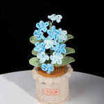 Handmade Crochet Forget-Me-Not Potted Plant | Forever Flower Gift