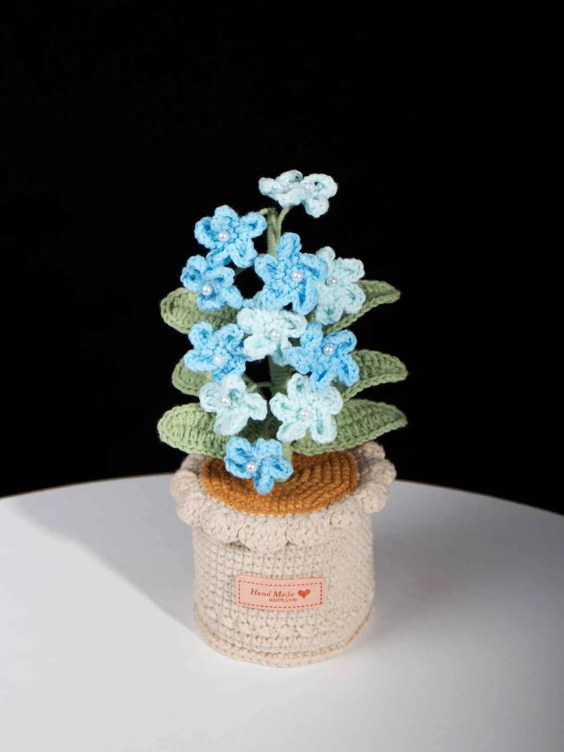 Handmade Crochet Forget-Me-Not Potted Plant | Forever Flower Gift