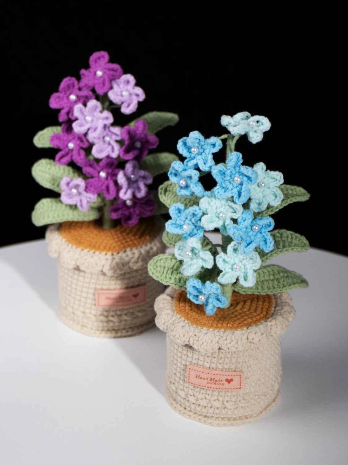 Handmade Crochet Forget-Me-Not Potted Plant | Forever Flower Gift