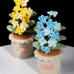 Handmade Crochet Forget-Me-Not Potted Plant | Forever Flower Gift