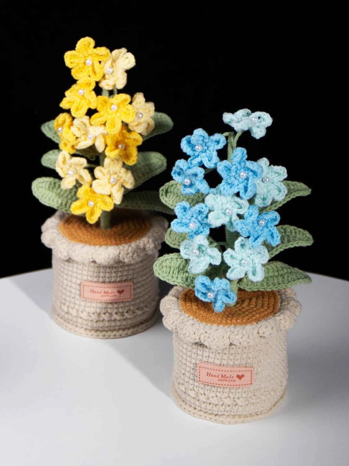 Handmade Crochet Forget-Me-Not Potted Plant | Forever Flower Gift