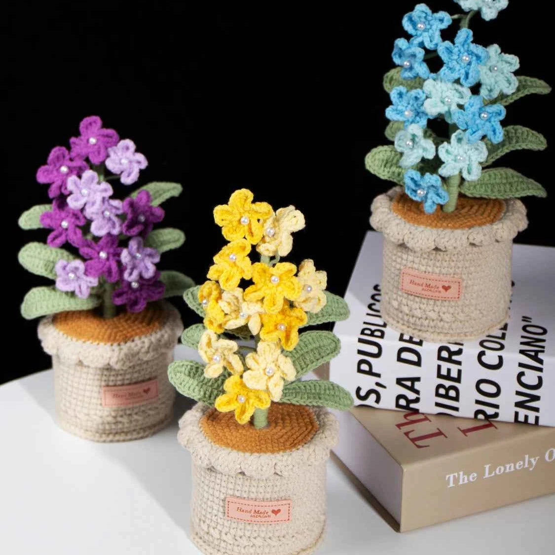 Handmade Crochet Forget-Me-Not Potted Plant | Forever Flower Gift