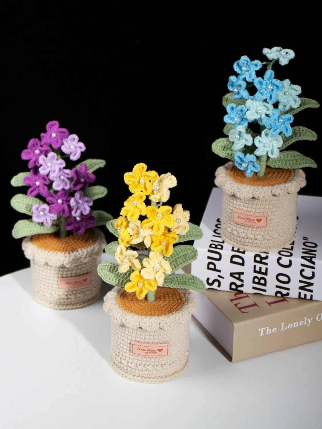 Handmade Crochet Forget-Me-Not Potted Plant | Forever Flower Gift