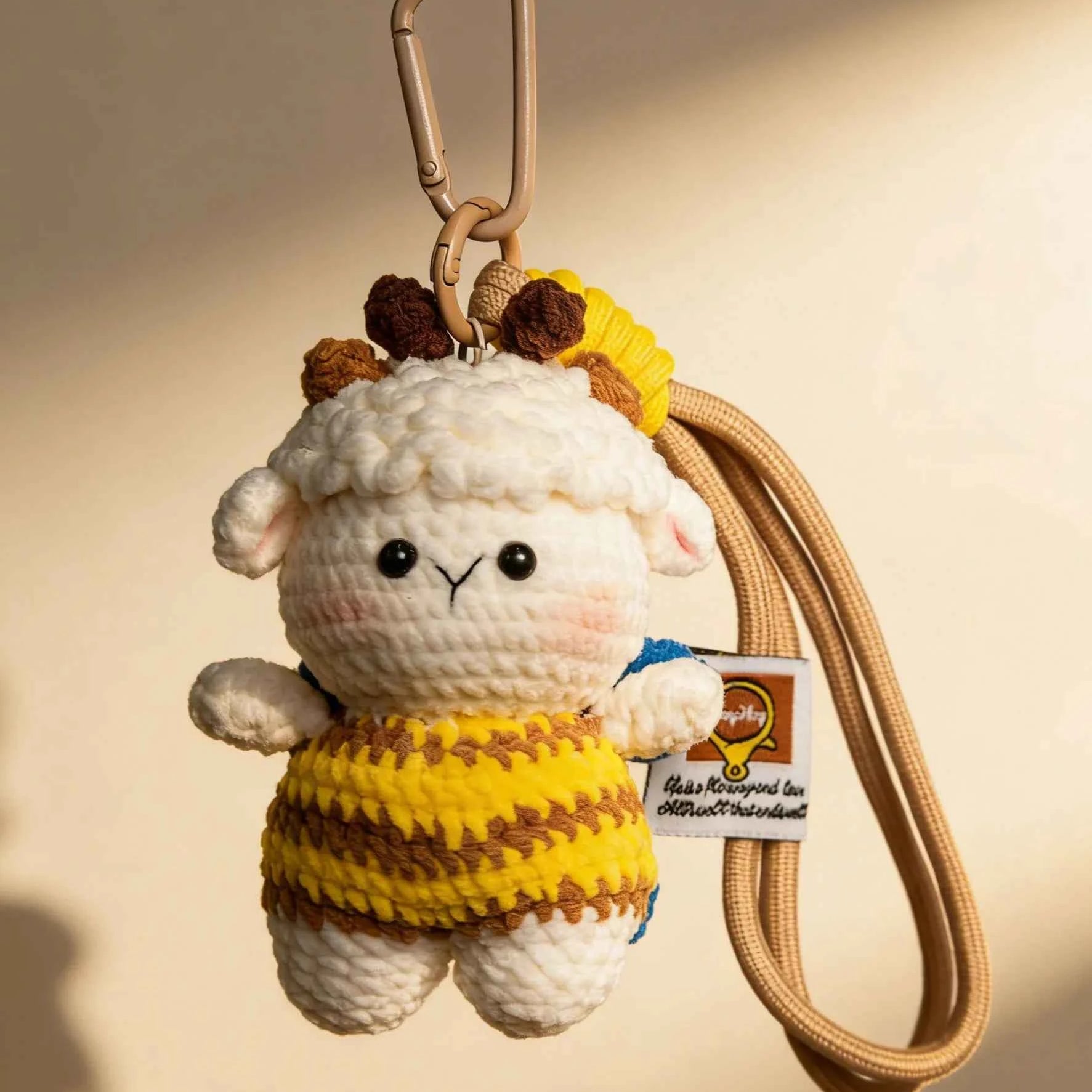 Clover the Bee-Suit Lamb Crochet Kit | DIY Plush Keychain & Bag Charm