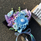 DIY Crochet Blue SunFlower Bouquet Kit