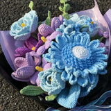 DIY Crochet Blue SunFlower Bouquet Kit