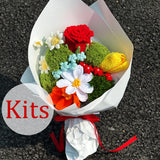 DIY Crochet Flower Bouquet Kit - All Materials Included | Crochet Kit for Beginners