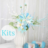 DIY Crochet Flower Bouquet Kit - Hand-Woven Yarn Flowers Includes All Materials & Wrapping Paper