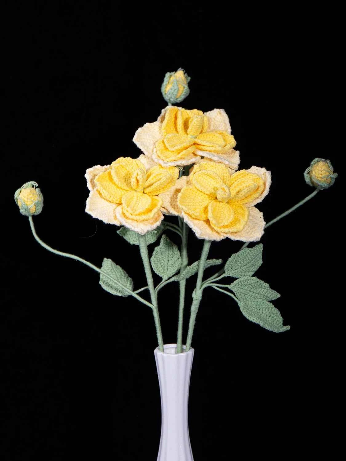 DIY Crochet Heavy Industry Rose Kit Knitted Flower Bouquet Material bag