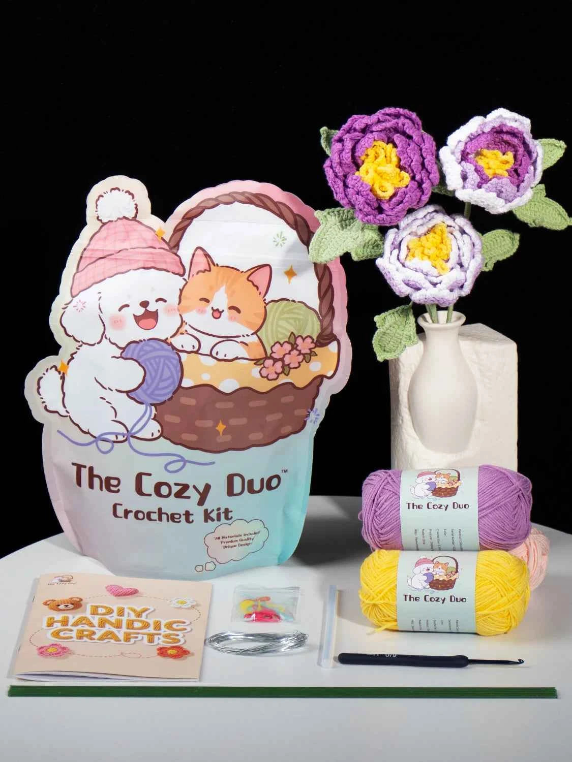 DIY Handcraft Crocheted Peony Flower Material Kits