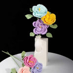 DIY Multi-Color Single Stem Crochet French Rose Bouquet Material Kits