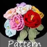DIY Multi-Color Single Stem Crochet French Rose Bouquet Material Kits