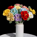 DIY Multi-Color Single Stem Crochet French Rose Bouquet Material Kits