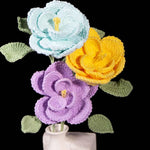 DIY Multi-Color Single Stem Crochet French Rose Bouquet Material Kits