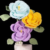 DIY Multi-Color Single Stem Crochet French Rose Bouquet Material Kits